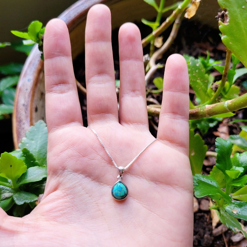 New Solid 925 Sterling Silver Genuine Turquoise D… - image 6